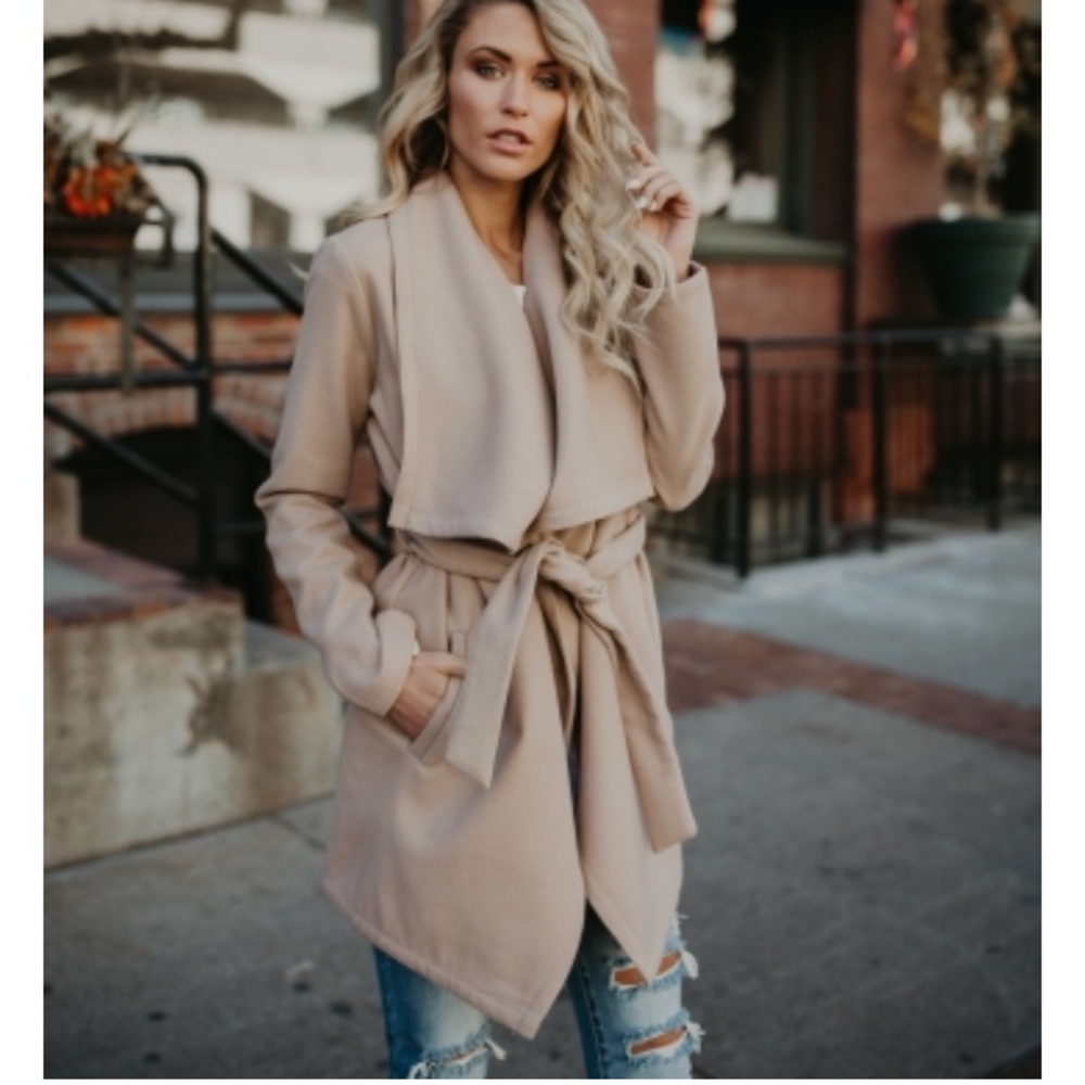 Drape Front Trench Coat
